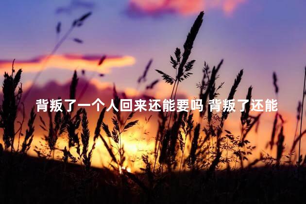 背叛了一个人回来还能要吗 背叛了还能回到以前吗